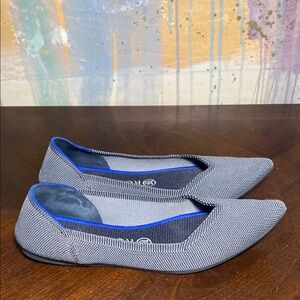 Rothy’s The Pointed Ballet Flats Slip on Lightweight Grey Blue Women’s 9
